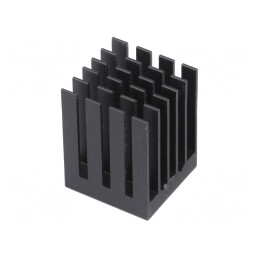 Radiator extrudat cu aripioare BGA negru 19x19mm | Electronic-mag.ro | Componente Electronice