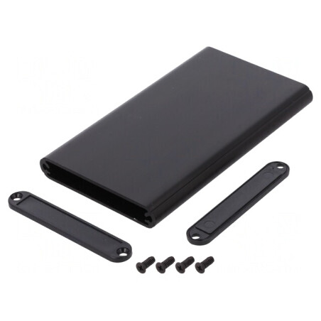Carcasă Aluminiu Neagră 70x120x12mm | Electronic-mag.ro | Componente Electronice