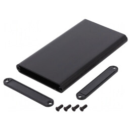 Carcasă Aluminiu Neagră 70x120x12mm | Electronic-mag.ro | Componente Electronice