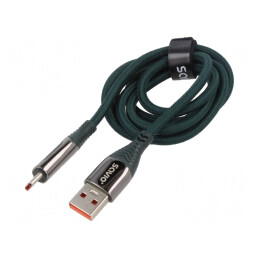 Cablu USB 2.0 A la C 1m Negru Textilă | Electronic-mag.ro | Componente Electronice
