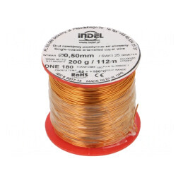Sârmă bobină emailată 0,5mm 0,2kg Cu | Electronic-mag.ro | Componente Electronice