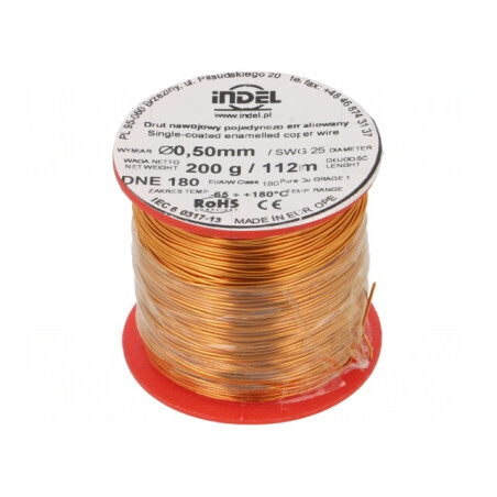 Sârmă bobină emailată 0,5mm 0,2kg Cu | Electronic-mag.ro | Componente Electronice