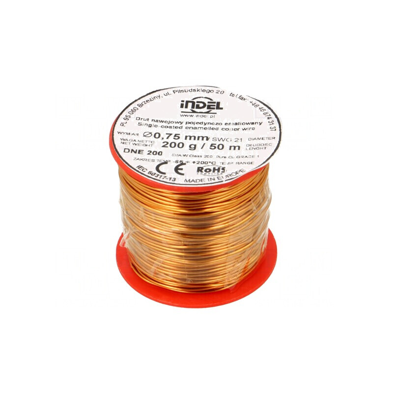 Sârmă Emailată Cu 0,75mm 0,2kg Temperatură -65÷200°C | Electronic-mag.ro | Componente Electronice