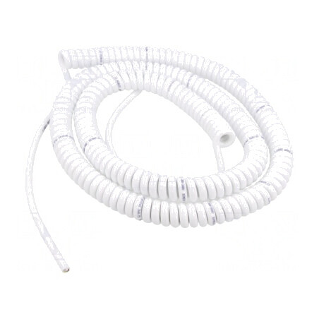 Cablu spiralat 0,5m-2m alb PUR 300V | Electronic-mag.ro | Componente Electronice