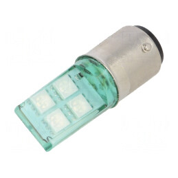 Lampă LED verde 24V BA15D | Electronic-mag.ro | Componente Electronice