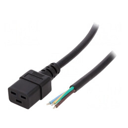 Cablu Alimentare IEC C19 Mamă 5m Negru 3G1.5mm2