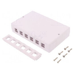 Soclu Carcasa Keystone Albă 6 Porturi Montaj Perete | Electronic-mag.ro | Componente Electronice