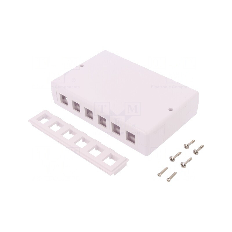 Soclu Carcasa Keystone Albă 6 Porturi Montaj Perete | Electronic-mag.ro | Componente Electronice