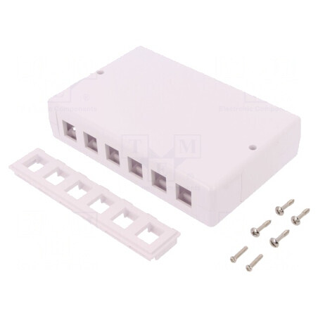 Soclu Carcasa Keystone Albă 6 Porturi Montaj Perete | Electronic-mag.ro | Componente Electronice