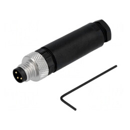 Conector M8 3-PIN Tată Drept pe Cablu | Electronic-mag.ro | Componente Electronice
