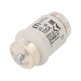 Siguranță gG 100A 500V Ceramică | Electronic-mag.ro | Componente Electronice