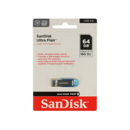 Memorie USB 3.0 64GB Ultra Flair Albastră | Electronic-mag.ro | Componente Electronice