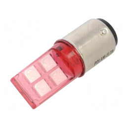 Lampă LED roșie 24V BA15D | Electronic-mag.ro | Componente Electronice