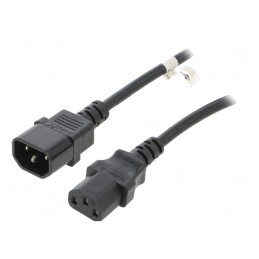 Cablu Prelungitor IEC C13 la C14 5m Negru 10A 250V | Electronic-mag.ro | Componente Electronice