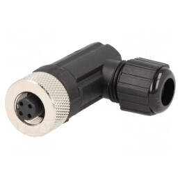Mufă M12 4 pini mamă IP67 pe cablu | Electronic-mag.ro | Componente Electronice