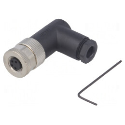 Conector M8 Mamă 4 PIN 90° Pe Cablu | Electronic-mag.ro | Componente Electronice