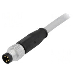 Conector M8 Tată 4 PIN Drept cu Cablu 1,5m PVC