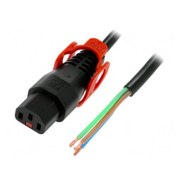 Cablu IEC C13 Mamă 2m cu Blocare Negru | Electronic-mag.ro | Componente Electronice