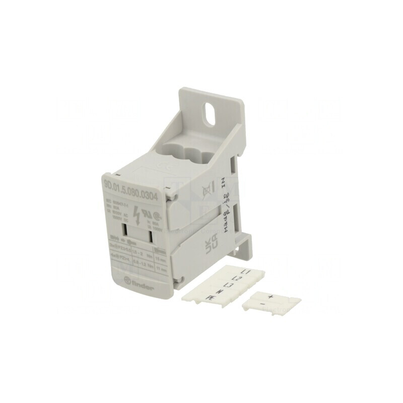 Bloc de distribuție gri 5 borne TS35 | Electronic-mag.ro | Componente Electronice