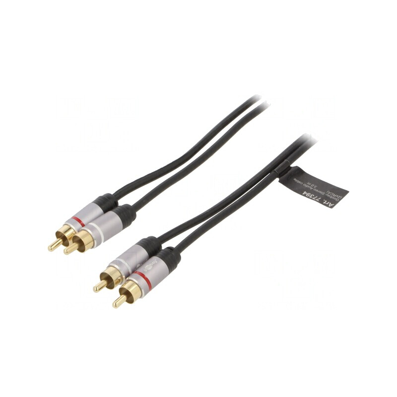 Cablu RCA dublu 3m aurit negru | Electronic-mag.ro | Componente Electronice Cablu RCA dublu 3m aurit negru | Electronic-mag.ro | Componente Electronice