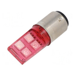 Lampă LED roșie BA15D 230V | Electronic-mag.ro | Componente Electronice