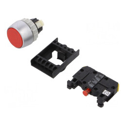 Comutator apăsare 22mm 1 NC roșu | Electronic-mag.ro | Componente Electronice