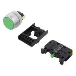 Comutator Apăsare 22mm 1 NO Verde | Electronic-mag.ro | Componente Electronice