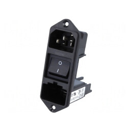 Conector Alimentare AC Tată 10A 250VAC IEC 60320 KD | Electronic-mag.ro | Componente Electronice