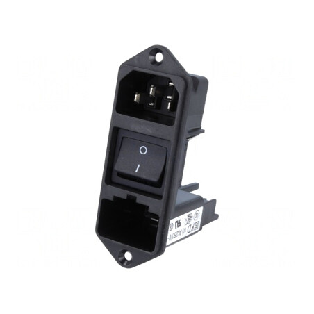 Conector Alimentare AC Tată 10A 250VAC IEC 60320 KD | Electronic-mag.ro | Componente Electronice