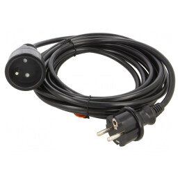 Prelungitor alimentare 5m 1 priză negru 16A | Electronic-mag.ro | Componente Electronice