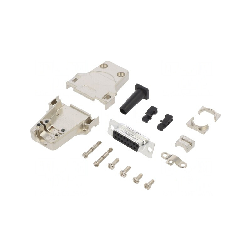 Conector D-Sub 15 Pin Mamă Lipire pe Cablu Gold Flash UNC 4-40 | Electronic-mag.ro | Componente Electronice