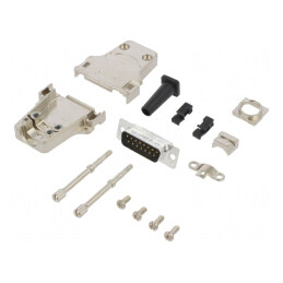 Conector D-Sub 15 Pin Tată Lipire pe Cablu Gold | Electronic-mag.ro | Componente Electronice