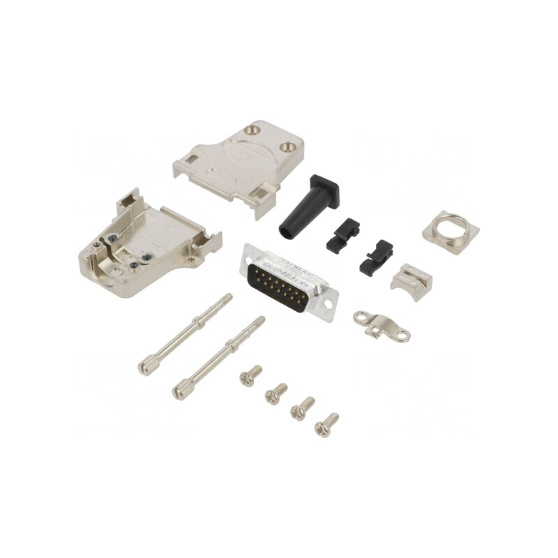 Conector D-Sub 15 Pin Tată Lipire pe Cablu Gold | Electronic-mag.ro | Componente Electronice