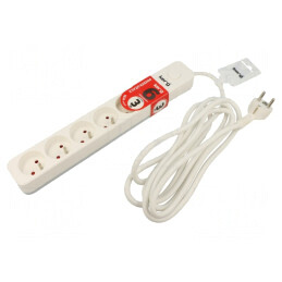 Prelungitor alb 6 prize 3m 16A | Electronic-mag.ro | Componente Electronice
