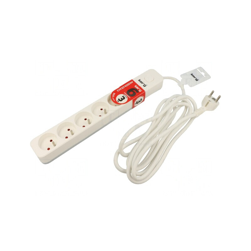 Prelungitor alb 6 prize 3m 16A | Electronic-mag.ro | Componente Electronice