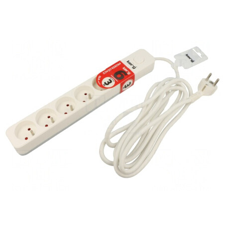 Prelungitor alb 6 prize 3m 16A | Electronic-mag.ro | Componente Electronice