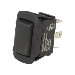 Comutator Bascule DP3T Negru 10A/28VDC IP56 | Electronic-mag.ro | Componente Electronice