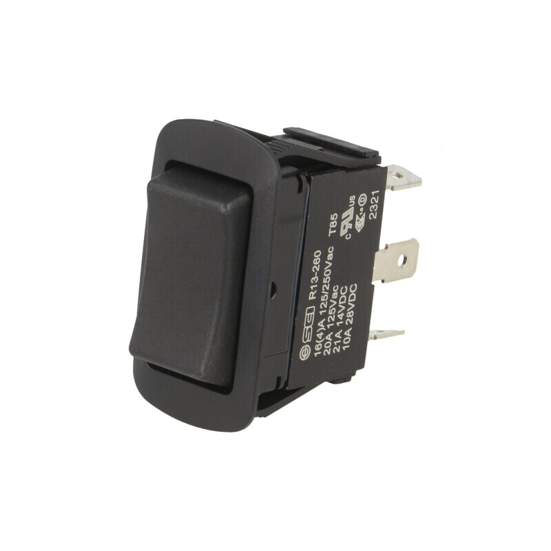 Comutator Bascule DP3T Negru 10A/28VDC IP56 | Electronic-mag.ro | Componente Electronice