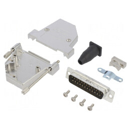 Conector D-Sub 25 PIN Tată 45° Lipire Cablu Gold Flash | Electronic-mag.ro | Componente Electronice