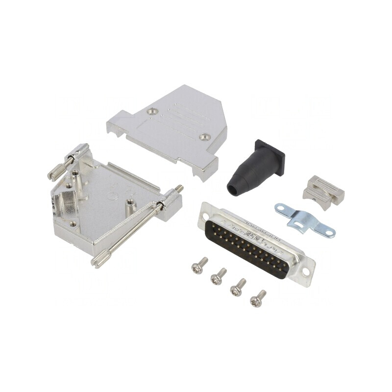 Conector D-Sub 25 PIN Tată 45° Lipire Cablu Gold Flash | Electronic-mag.ro | Componente Electronice
