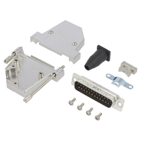 Conector D-Sub 25 PIN Tată 45° Lipire Cablu Gold Flash | Electronic-mag.ro | Componente Electronice