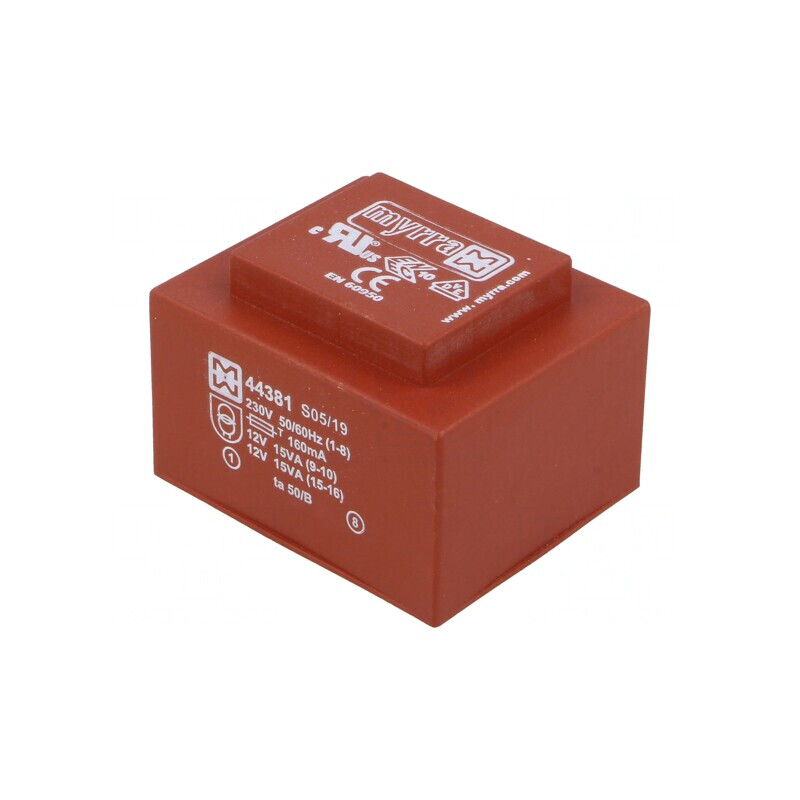 Transformator încapsulat 30VA 230VAC 12V 1,25A PCB | Electronic-mag.ro | Componente Electronice