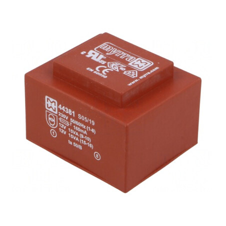 Transformator încapsulat 30VA 230VAC 12V 1,25A PCB | Electronic-mag.ro | Componente Electronice