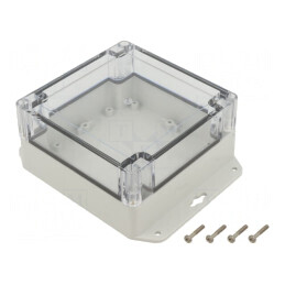 Carcasă Universală 120x120x75mm cu Bucșă din Alamă ABS-PC | Electronic-mag.ro | Componente Electronice