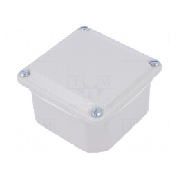Carcasă universală oțel gri 85x85x49mm IP55 IK07 | Electronic-mag.ro | Componente Electronice