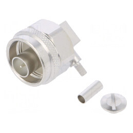 Adaptor N Tată 90° 50Ω Lipire/Crimpare PTFE | Electronic-mag.ro | Componente Electronice
