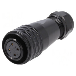 Mufă Mamă SA16 4 PIN IP67 5-8mm 5A 500V Lipire | Electronic-mag.ro | Componente Electronice
