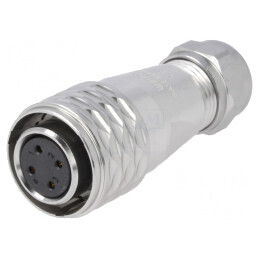 Mufă Mamă SA16 4 Pin IP67 5A 500V pentru Cablu 5-8mm | Electronic-mag.ro | Componente Electronice
