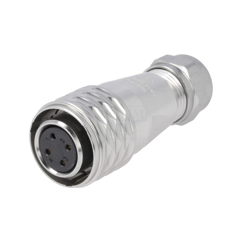 Mufă Mamă SA16 4 Pin IP67 5A 500V pentru Cablu 5-8mm | Electronic-mag.ro | Componente Electronice Mufă Mamă SA16 4 Pin IP67 5A 500V pentru Cablu 5-8mm | Electronic-mag.ro | Componente Electronice
