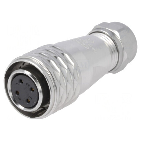 Mufă Mamă SA16 4 Pin IP67 5A 500V pentru Cablu 5-8mm | Electronic-mag.ro | Componente Electronice
